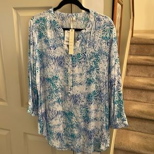 Blue printed blouse